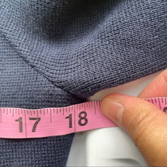 J. CREW DOUBLE BREASTED KNITTED COAT , SWEATER, w/ belt in navy blue sz S/M - Picture 5 of 9